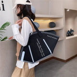 Women Large Mask Shopping Bag Canvas Shoulder Bag Home Storage Bag