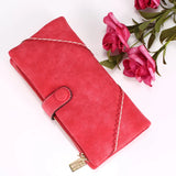 Women Leather Wallet Button Clutch Purse Lady Long Handbag Bag Gift