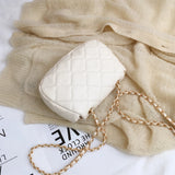 Wild Version Slung Shoulder Square Bag Mini Women Handbag Black/White