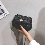 Wild Version Slung Shoulder Square Bag Mini Women Handbag Black/White