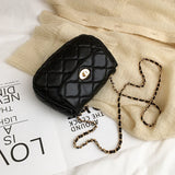 Wild Version Slung Shoulder Square Bag Mini Women Handbag Black/White