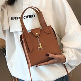 Women PU Leather Handbags Small Square Shoulder Bag Female Deer