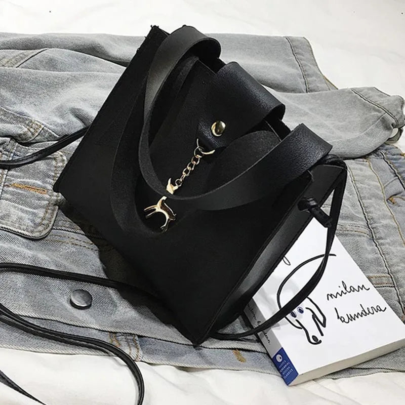 Women PU Leather Handbags Small Square Shoulder Bag Female Deer