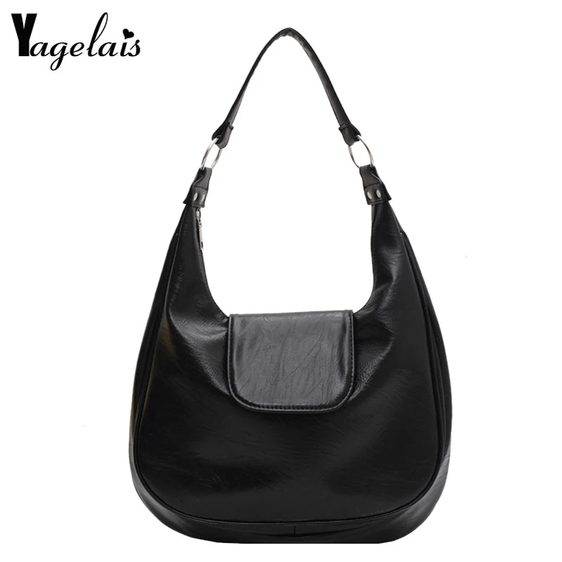 Women Pu Leather Shoulder Bag Vintage Large Capacity Messenger Handbag