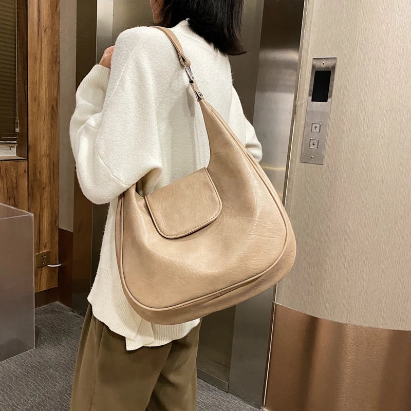 Women Pu Leather Shoulder Bag Vintage Large Capacity Messenger Handbag