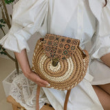 Vintage Straw Beach Bag Woven Shoulder Rattan Bohemian Bags