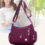 Large-capacity Women Shoulder Bag Multi-layer Solid Messenger Bag