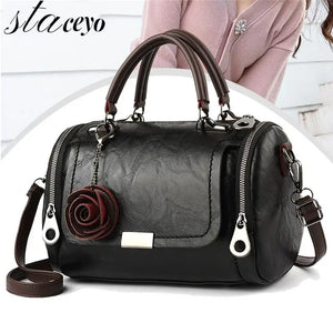 Women Shoulder Bag With Flower Pendant Ladies Totes Party Purse Handbag