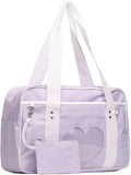 Transparent Love Heart Patchwork Shoulder Handbag