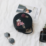 Women Circular Messenger Bag PU Leather Crossbody Bag Female Shoulder Bag