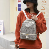 Women Small Backpack Female Shoulder Bag String Ladies Rucksack Leather