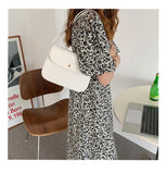 Retro PU Leather Small Square Shoulder Bag for Women