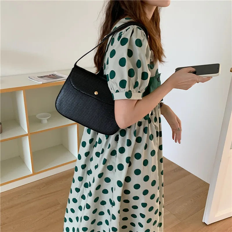 Retro PU Leather Small Square Shoulder Bag for Women
