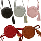 Women Tassel Round Weave Cross Body Bag Messenger Shoulder Bag B88