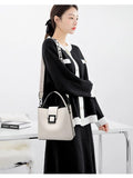 Women's Bucket Bag with Wide Shoulder Strap
