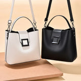 Women's Bucket Bag with Wide Shoulder Strap