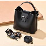Women's Bucket Bag with Wide Shoulder Strap