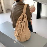 Waterproof Nylon Bucket Bag Lightweight Crossbody Handbag