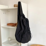 Waterproof Nylon Bucket Bag Lightweight Crossbody Handbag