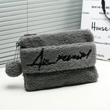 Women's Lamb Fur Clutch Handbag Colorful Party Messenger Purse