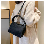 Women's Corduroy Bag Shoulder Messenger Boston Tote Crossbody Bag