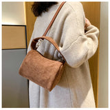 Women's Corduroy Bag Shoulder Messenger Boston Tote Crossbody Bag