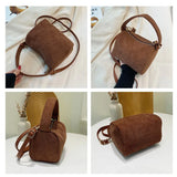 Women's Corduroy Bag Shoulder Messenger Boston Tote Crossbody Bag
