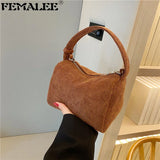 Women's Corduroy Bag Shoulder Messenger Boston Tote Crossbody Bag