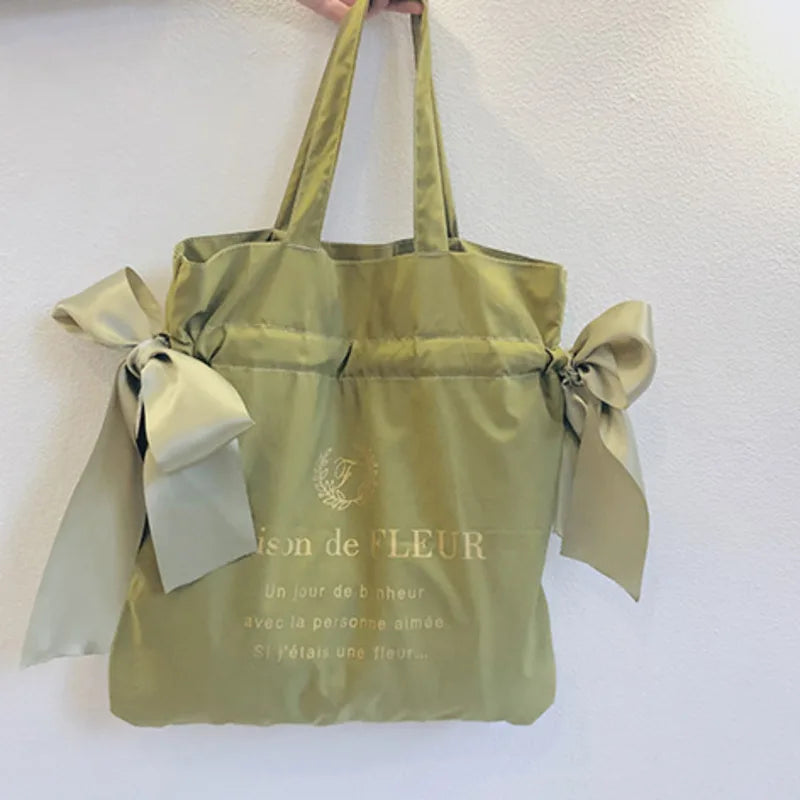 Girls Shoulder Bag with Bow Handbag Student Bookbag Tote Schoolbag