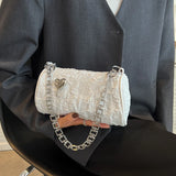 Women's Cylinder Shoulder Bag Love Small Messenger Metal Chain Wallet