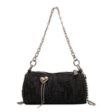 Women's Cylinder Shoulder Bag Love Small Messenger Metal Chain Wallet