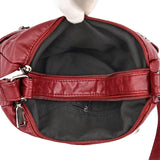 Large Capacity Women's Leather Messenger Bag Anti Theft Shoulder Bag