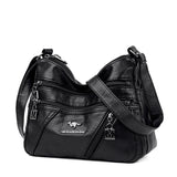 Large Capacity Women's Leather Messenger Bag Anti Theft Shoulder Bag