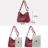 Large Capacity Women's Leather Messenger Bag Anti Theft Shoulder Bag