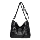 Large Capacity Women's Leather Messenger Bag Anti Theft Shoulder Bag