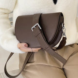 Women's Shoulder Messenger Saddle Bag Textured Western Pu Leather 