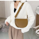 Women's Shoulder Messenger Saddle Bag Textured Western Pu Leather 