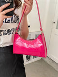 Women's Pu Leather Shoulder Bags Bright Top Handle Female Bags