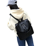 Women's PU Leather Backpack Large Capacity Shoulder Bag
