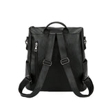 Women's PU Leather Backpack Large Capacity Shoulder Bag