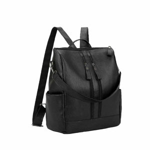 Women's PU Leather Backpack Large Capacity Shoulder Bag