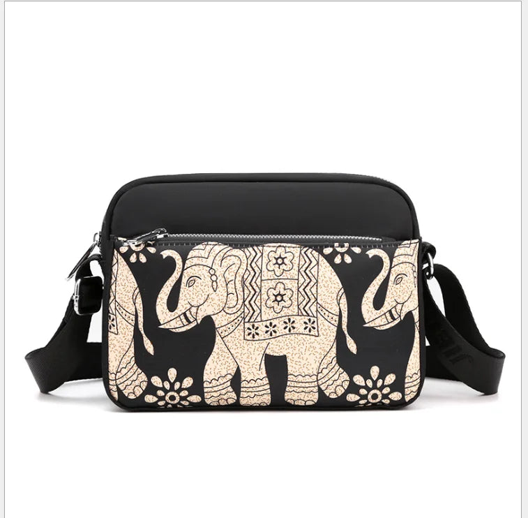 Women's Nylon Print Shoulder Messenger Bags Lovely Small Square Bags