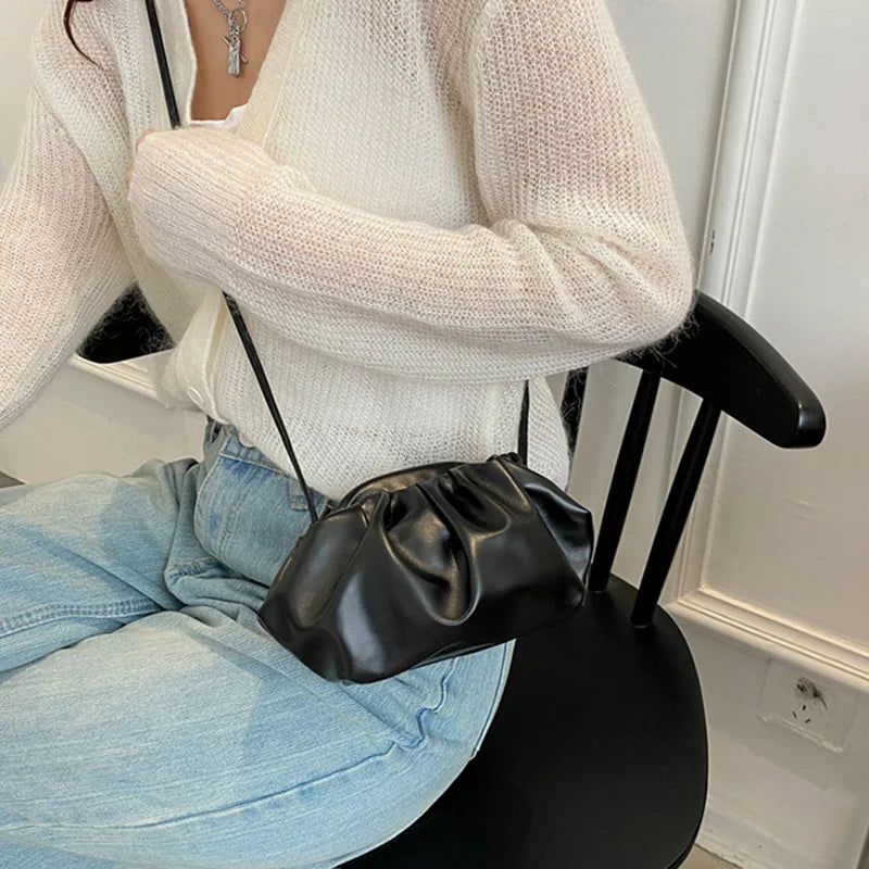 Orange Shoulder Bag Evening Clutch Mini Cloud Bags