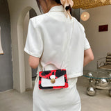 Cow Milk Print Square Bag PU Leather Messenger Bag