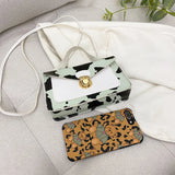 Cow Milk Print Square Bag PU Leather Messenger Bag