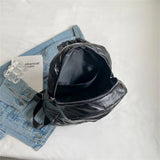 Women's Stripe Space Backpack Down Fabric Cotton Backpacks for Teenager Girls