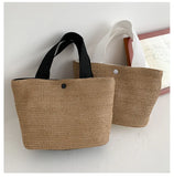 Woven Beach Bag Seaside Vacation Leisure Handbag Fresh Pastoral Straw Woven Bags