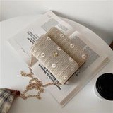 Woven Rattan Bag Flower Shoulder Bag Women Summer Beach Small Square Bag Casual