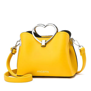 Yellow PU Leather Handbag Crossbody Bags For Women Travel Shoulder