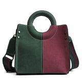 Matter PU Leather Panelled Women handbag Ladies Shoulder Bag